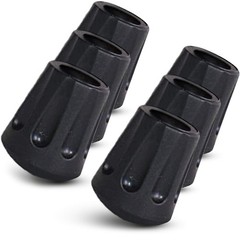TrailBuddy Walking Stick Tips – Pack of 6 6 Rubber Tips, 6