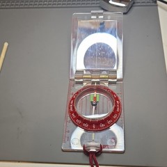 Victorinox DS 40 Baseplate Compass w/ Lanyard Clear/Red Plastic