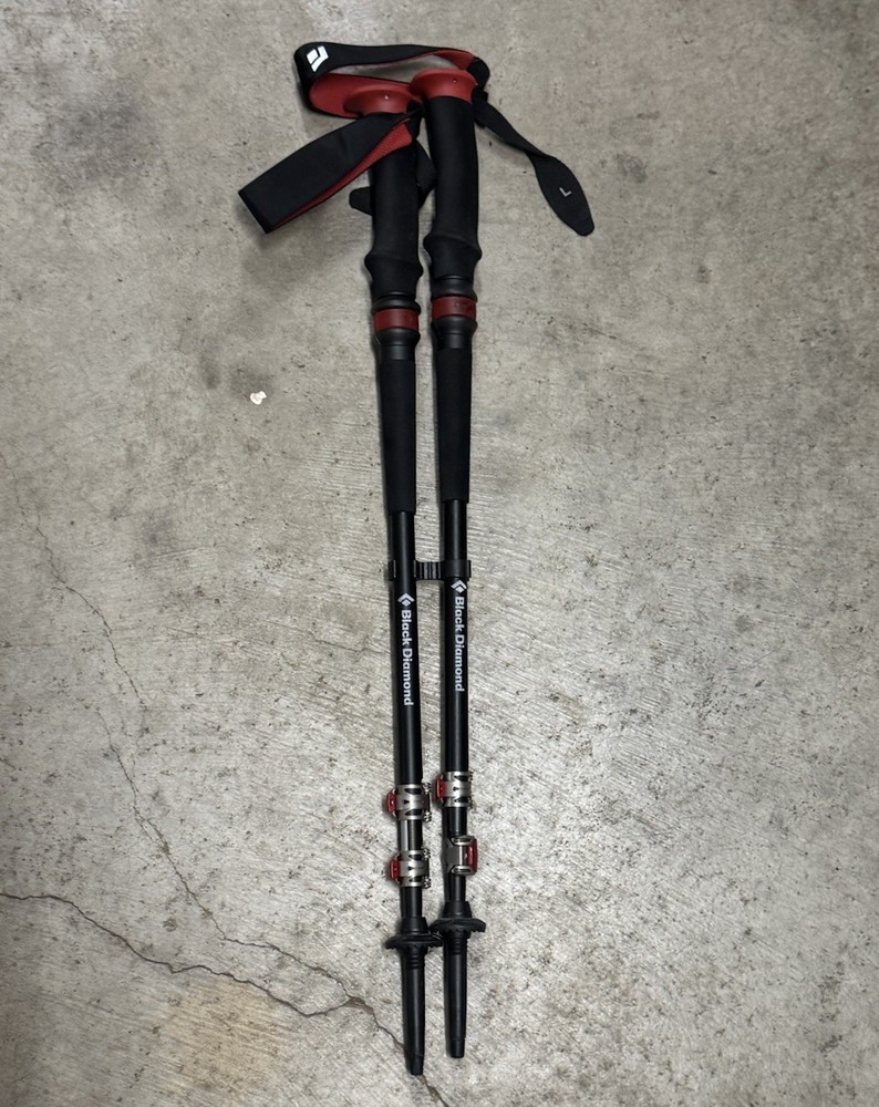 Black Diamond Trail Shock Pro Flicklock Trekking Hiking Poles 100-140cm Black