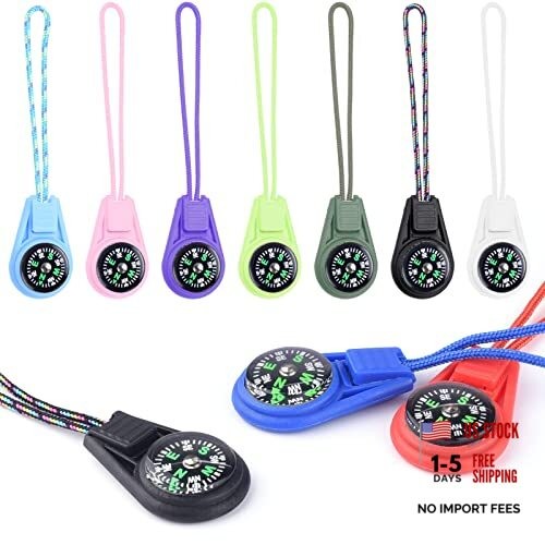 Mini Compass for Kids Compass Keychain，Button Compass Bulk 10pcs Mixed colors