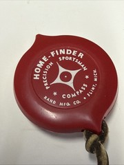 Vintage HOME-FINDER Red Precision Compass By Rand Flint Michigan USA