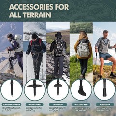 Nordic Walking Poles Folding Collapsible Hiking Sticks with Cork Handle 7075