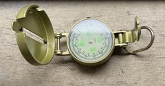 vintage gold-colored Engineer Directional Compass with case