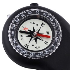 Skywalker 3-in-1 Compass with Built-in Flashlight and Lanyard (Black & Red)