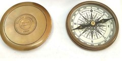 Antique Brown Brass 2-Inch Maritime Compass | Vintage Nautical Gift Decor