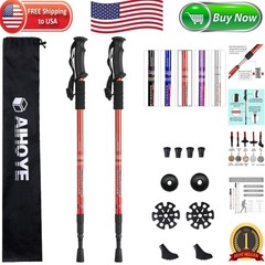 2 Pack Lightweight Hiking Poles – Collapsible & Anti-Shock with Replacement Tips