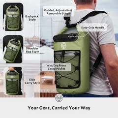 5/10/25/30/40/55L Waterproof Dry Bag- Roll-Top 30L 30l Green (With Phone Case)
