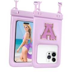Waterproof Phone Pouch Floating, IPX68 Waterproof Phone Case for Purple Letter