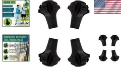 Medium Round Rubber Feet for Trekking Poles – 4 Pack of Durable Replacement Tips