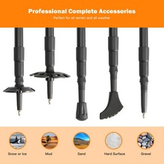 Costway 2 PACK Trekking Walking Hiking Sticks Poles Anti-Shock Alpenstock