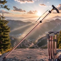 Adjustable from 33‘’ to37‘’Walking Cane Hiking Poles Climbing Snowingshoeing
