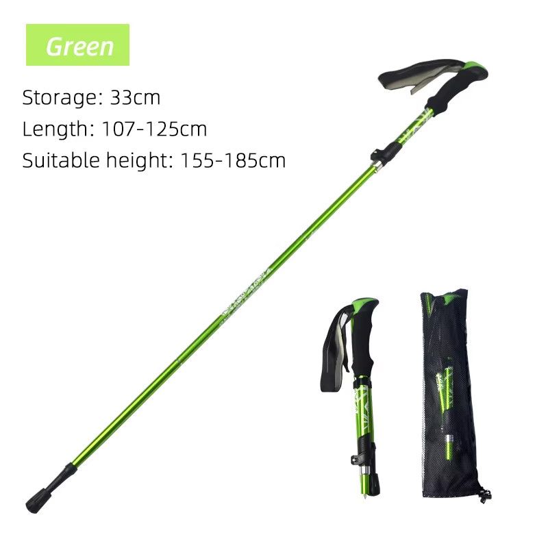 5 Section Outdoor Fold Trekking Pole Camping Portable Walking Hiking Stick for N