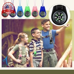 Compass for Kids Hiking and Survival Small Mini Pocket Compasses Keychain Lanyar