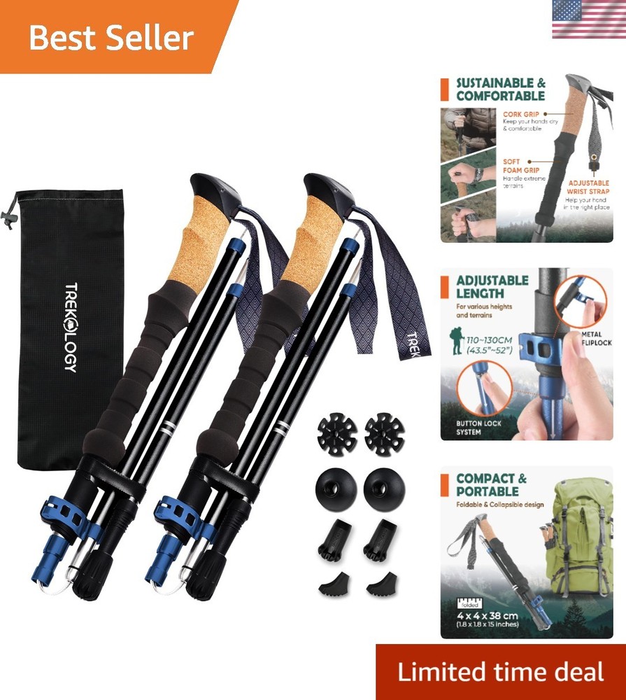 Trek-Z Ergonomic Folding Trekking Poles – Compact and Durable for Adventurers