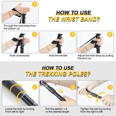 2* Adjustable Trekking Poles Hiking Nordic Walking Sticks Anti-shock Alpenstock