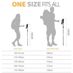Aluminum Alloy 7075 Collapsible Trekking Poles Hiking Set of 2 Pcs Aluminum
