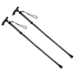 2Pcs Trekking Poles, Collapsible Hiking Pole 33-37 Inch Aluminum Alloy Black