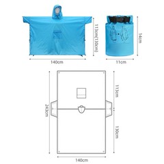 Portable Three in One Adult Raincoat with Hood Waterproof Polyester Fabric