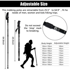 2X Hiking Trekking Poles Nordic Walking Sticks Adjustable Anti-shock Alpenstock
