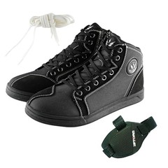 Men’s Motorcycle Boots Rider Racing Hiking Trekking 9.5 Hw001 All Black