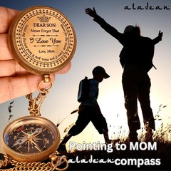 Gift for Son from Mom Dad | Engraved Compass 2″ – 2 inch(3100 lb.), Metallic