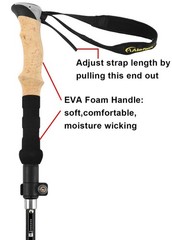 A ALAFEN Lightweight Collapsible Trekking Pole 1 PC(1 Pole), Black 106- 125CM