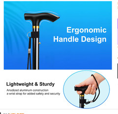 Cane Walking Stick Adjustable Folding walking Aluminum Collapsible Travel Hiking