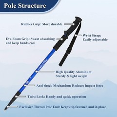 Collapsible Anti-Shock Trekking Poles – Lightweight & Strong for Adventures