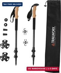 3K Carbon Fiber Trekking Poles, Collapsible Set of 2 Lightweight Adjustable Hiki