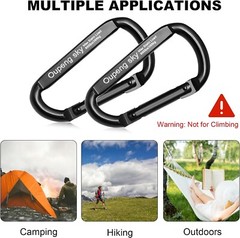 Carabiner Clip 4 Pac 855lbs 3″ Heavy Duty Carabiners For Hammocks Camping Black