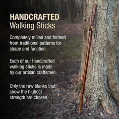 Lightweight Handcrafted Pine Walking Stick Natural Wooden Hiking Staff USA Made