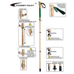 Trekking Poles 1 Piece Adjustable Hiking or Walking Stick Strong, Natural…