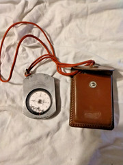 Vintage survey citing compass Suunto KB14-360 compass With leather Case tether