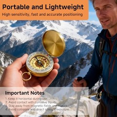 Waterproof Brass Survival Compass for Hiking & Camping – Pocket Navigation