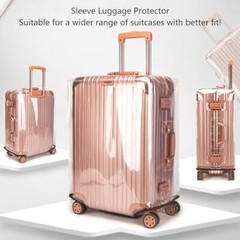 Clear Suitcase Cover PVC Protector with Zip, Waterproof 22inch Full enclosure