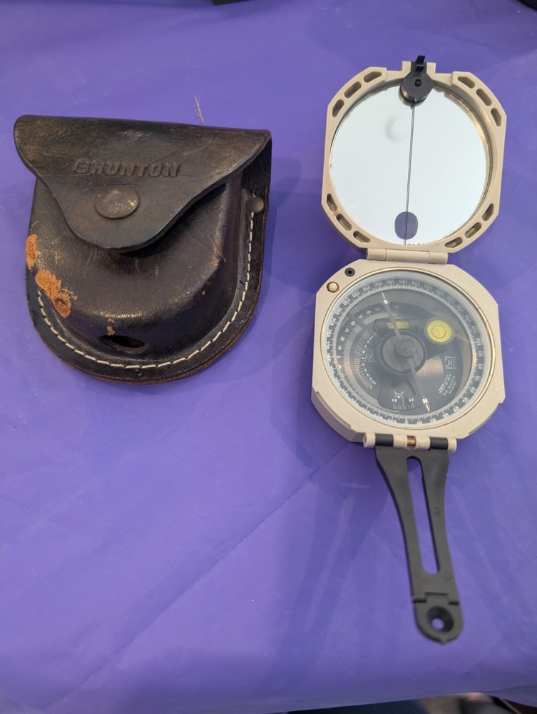 Brunton Compro Pocket Transit Compass With Leather Case Free Shipping