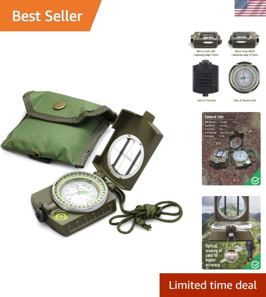 Camouflage Tactical Survival Compass – Waterproof & Impact Resistant Mini Design