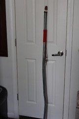 Custom Made Red Oak Walking Hiking Stick with Antler Morel Carving on Top