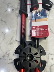 Hiking Poles Walking Sticks All Season Adjustable Crescent Moon Trekking RED
