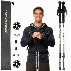 Carbon Fiber Trekking Poles Ultralight Cork EVA Pair