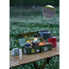 Metal Tool Carrier Box for Outdoor Use with Handle and Interior Felt Lining