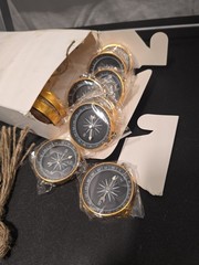 New Individually Wrapped Small Gold Aluminum Compass – 50 Pieces