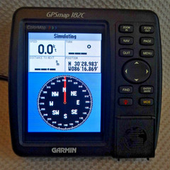 GARMIN GPSMAP 182C MARINE CHART PLOTTER FISHFINDER GPS UNIT w/ KNOBS & COVER