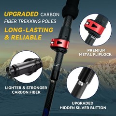 Carbon Fiber Trekking Poles – Lightweight Collapsible Hiking Poles, 2 PCS Nor…