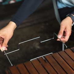 Foldable Stainless Steel Trash Rack for Picnic Camping 25.5 5 32cm Portable