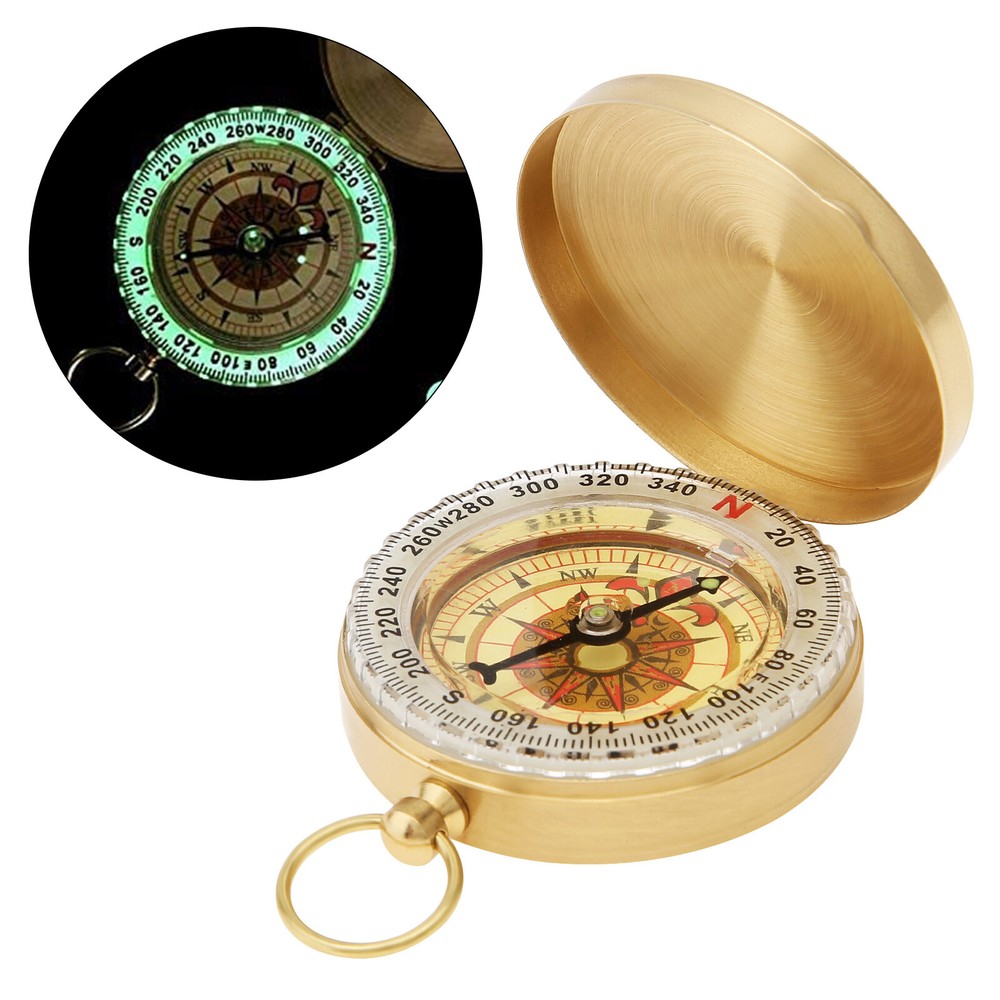 Mini Copper Compass Waterproof Pocket Survival Compass Hiking Gear for Women Men