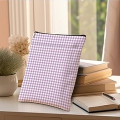 Gingham Book Sleeve,Plaid Checkered Book Sleeve Light Purple Checkered 1340