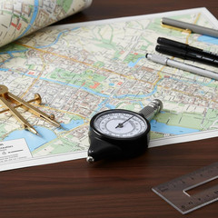 Map Measuring Meter Scale Mileage Odometer for Outdoor Camping Hiking