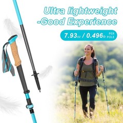 Aluminum Collapsible Trekking Poles, Lightweight Adjustable Height 2 Pack
