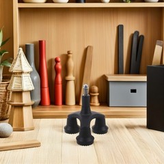 Set of 3 Reusable Tripod Walking Cane Tips Black Plastic Anti Shock Feet